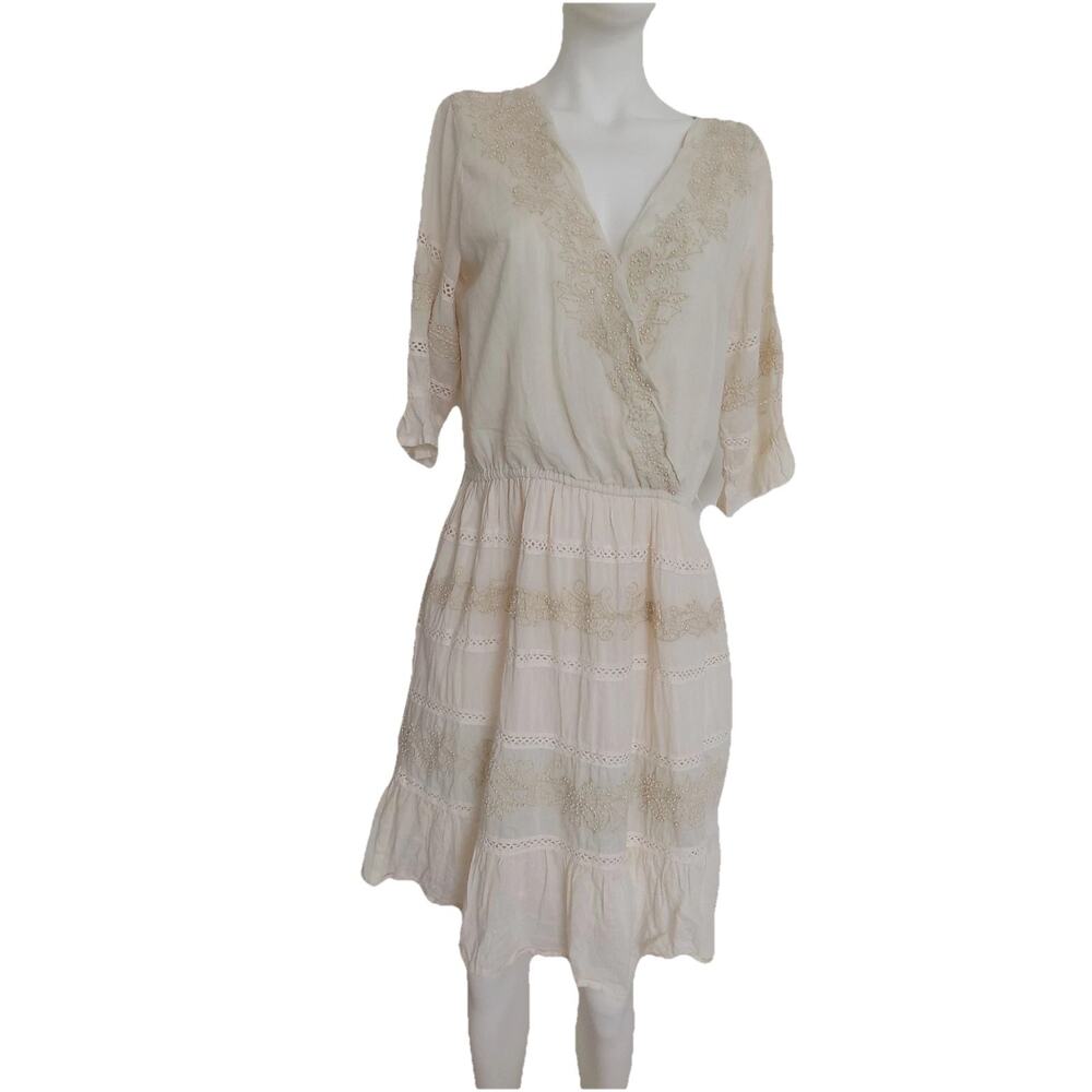 Anthropologie Love The Label mini dress boho chic beaded size Medium